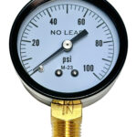 Pressure Gauge, 0-100 PSI, 2" Dial, 1/4 MPT